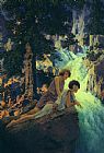 Maxfield Parrish Canvas Paintings - Waterfall